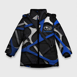 Куртка зимняя для девочки Subaru - 3D texture, цвет: 3D-черный