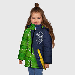 Куртка зимняя для девочки Roma football field, цвет: 3D-черный — фото 2