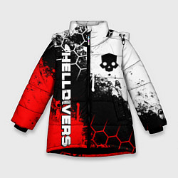Куртка зимняя для девочки Helldivers 2: Skull Logo, цвет: 3D-черный