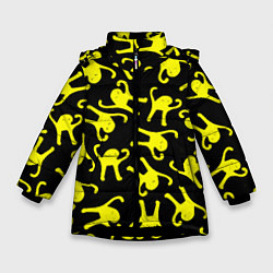Куртка зимняя для девочки Ъуъ съука pattern mem, цвет: 3D-черный