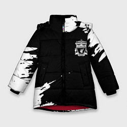 Куртка зимняя для девочки Ливерпуль краски, цвет: 3D-красный