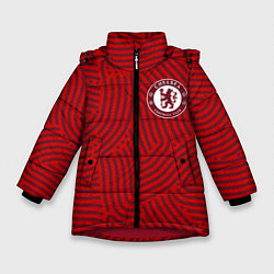 Куртка зимняя для девочки Chelsea отпечатки, цвет: 3D-красный