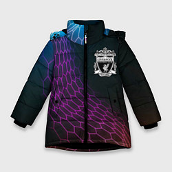 Куртка зимняя для девочки Liverpool футбольная сетка, цвет: 3D-черный