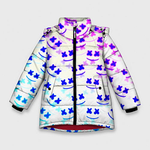 Зимняя куртка для девочки Marshmello pattern neon / 3D-Красный – фото 1