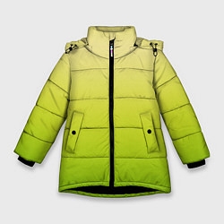Куртка зимняя для девочки Градиент лимонный жёлто-салатовый, цвет: 3D-черный