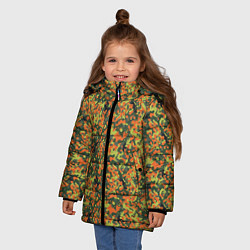 Куртка зимняя для девочки Современный пятнистый камуфляж, цвет: 3D-черный — фото 2