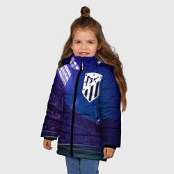 Куртка зимняя для девочки Atletico Madrid ночное поле, цвет: 3D-черный — фото 2