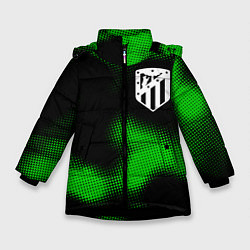 Куртка зимняя для девочки Atletico Madrid sport halftone, цвет: 3D-черный