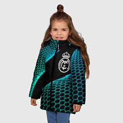Куртка зимняя для девочки Real Madrid football net, цвет: 3D-черный — фото 2