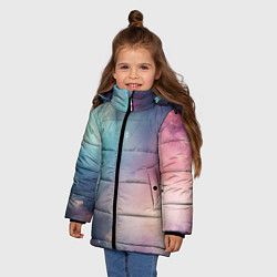 Куртка зимняя для девочки Нежный космос, цвет: 3D-светло-серый — фото 2