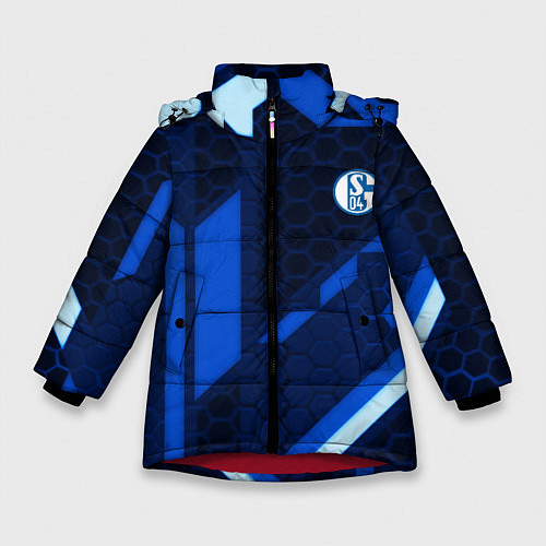 Зимняя куртка для девочки Schalke 04 sport geometry / 3D-Красный – фото 1