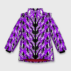 Куртка зимняя для девочки Фиолетовая техно броня, цвет: 3D-красный