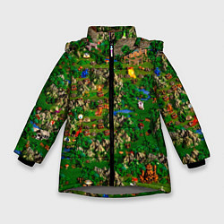 Куртка зимняя для девочки Карта из Героев 3, цвет: 3D-светло-серый