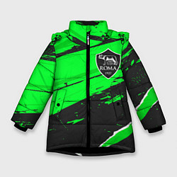 Куртка зимняя для девочки Roma sport green, цвет: 3D-черный