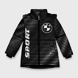 Куртка зимняя для девочки BMW sport metal, цвет: 3D-черный