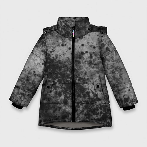 Зимняя куртка для девочки Абстракция - серый пунш / 3D-Светло-серый – фото 1