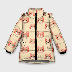 Куртка зимняя для девочки Рыжие котята, цвет: 3D-светло-серый
