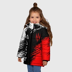 Куртка зимняя для девочки Дикая охота и знаки, цвет: 3D-черный — фото 2