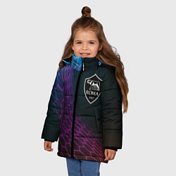 Куртка зимняя для девочки Roma футбольная сетка, цвет: 3D-черный — фото 2