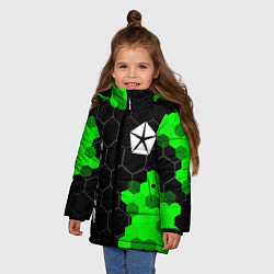 Куртка зимняя для девочки Jeep green sport hexagon, цвет: 3D-черный — фото 2