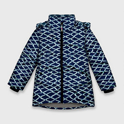 Куртка зимняя для девочки Ромбичный узор, цвет: 3D-светло-серый