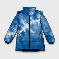 Куртка зимняя для девочки Японский тай-дай абстракция, цвет: 3D-черный