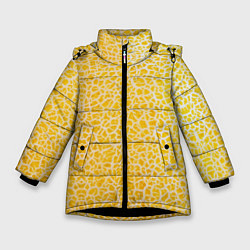 Куртка зимняя для девочки Дыня текстура, цвет: 3D-черный