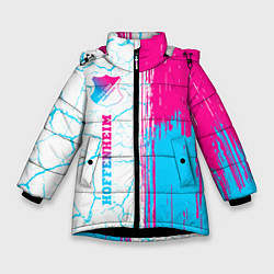 Куртка зимняя для девочки Hoffenheim neon gradient style по-вертикали, цвет: 3D-черный