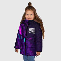 Куртка зимняя для девочки PUBG neon gaming, цвет: 3D-черный — фото 2