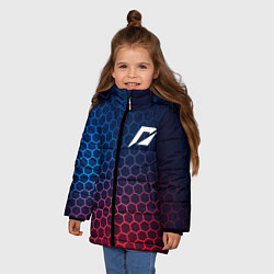 Куртка зимняя для девочки Need for Speed неоновые соты, цвет: 3D-черный — фото 2