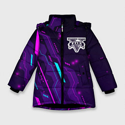 Куртка зимняя для девочки GTA neon gaming, цвет: 3D-черный