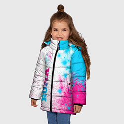 Куртка зимняя для девочки Roma neon gradient style по-вертикали, цвет: 3D-черный — фото 2