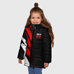 Куртка зимняя для девочки Nissan GTR - Cyber, цвет: 3D-черный — фото 2