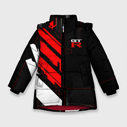 Куртка зимняя для девочки Nissan GTR - Cyber, цвет: 3D-красный