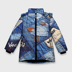 Куртка зимняя для девочки Vanguard jeans patchwork - ai art, цвет: 3D-черный