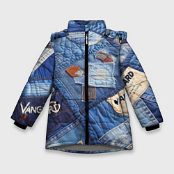 Куртка зимняя для девочки Vanguard jeans patchwork - ai art, цвет: 3D-светло-серый