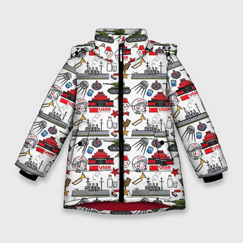 Зимняя куртка для девочки CCCP / 3D-Красный – фото 1