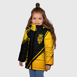 Куртка зимняя для девочки Monaco - gold gradient вертикально, цвет: 3D-черный — фото 2
