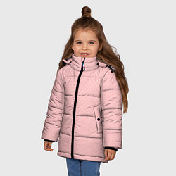 Куртка зимняя для девочки Светлый розовый в мелкий белый горошек, цвет: 3D-красный — фото 2