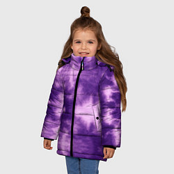 Куртка зимняя для девочки Фиолетовый тайдай, цвет: 3D-красный — фото 2