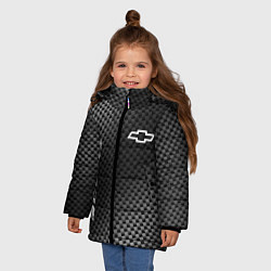 Куртка зимняя для девочки Chevrolet sport carbon, цвет: 3D-черный — фото 2