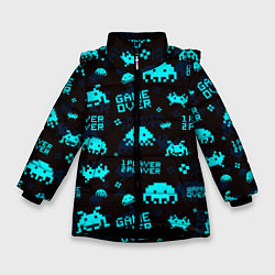 Куртка зимняя для девочки Game over 1 player 2 player, цвет: 3D-черный