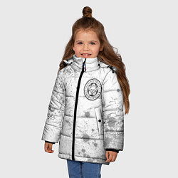 Куртка зимняя для девочки Leicester City sport на светлом фоне вертикально, цвет: 3D-черный — фото 2