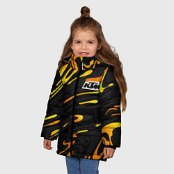 Куртка зимняя для девочки KTM - orange liquid, цвет: 3D-светло-серый — фото 2