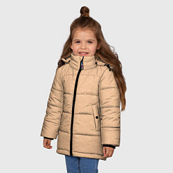 Куртка зимняя для девочки Жёлто-бежевый однотонный треугольники, цвет: 3D-светло-серый — фото 2