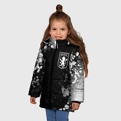Куртка зимняя для девочки Aston Villa sport на темном фоне вертикально, цвет: 3D-черный — фото 2