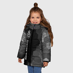 Куртка зимняя для девочки Real Madrid sport на темном фоне по-вертикали, цвет: 3D-черный — фото 2