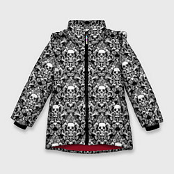 Куртка зимняя для девочки Skull patterns, цвет: 3D-красный