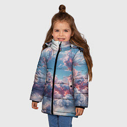 Куртка зимняя для девочки Сказочные облака патерн, цвет: 3D-черный — фото 2