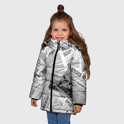 Куртка зимняя для девочки Газеты 9 мая, цвет: 3D-черный — фото 2